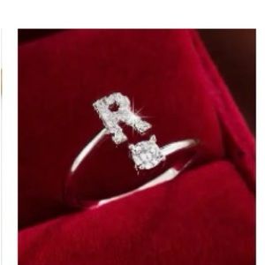 Initial ring “ R “ silver